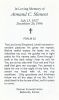Funeral Card, Armand Sliment Jr. Funeral Card, Armand Sliment Jr.