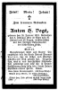 Funeral Card, Anton Vogt Funeral Card, Anton Vogt