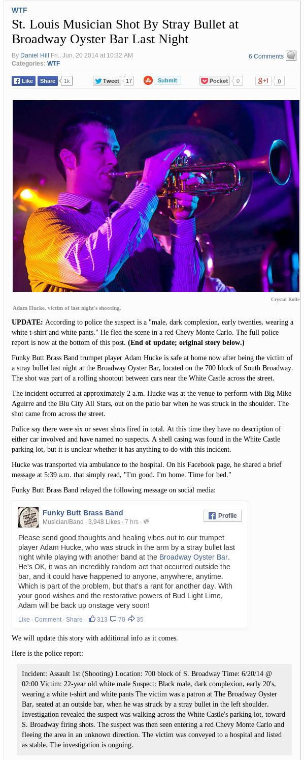 Riverfront Times article on Adam Hucke